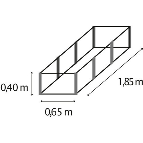 VITAVIA Hochbeet Meta In+Out 401 S aus Stahl in Grau, B: 184,68 cm, H: 40,3 cm, T: 64,67 cm - Bild 1