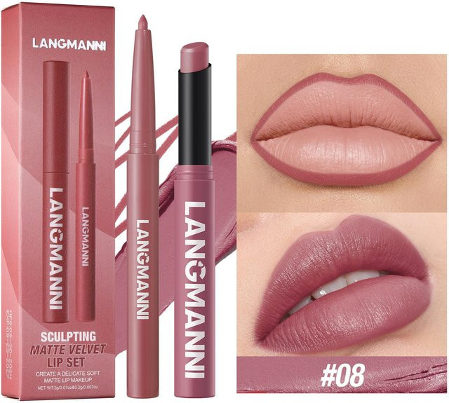 Beauty Every Day Lipliner & Lippenstift Set, Helle Beige, Matt - Bild 1