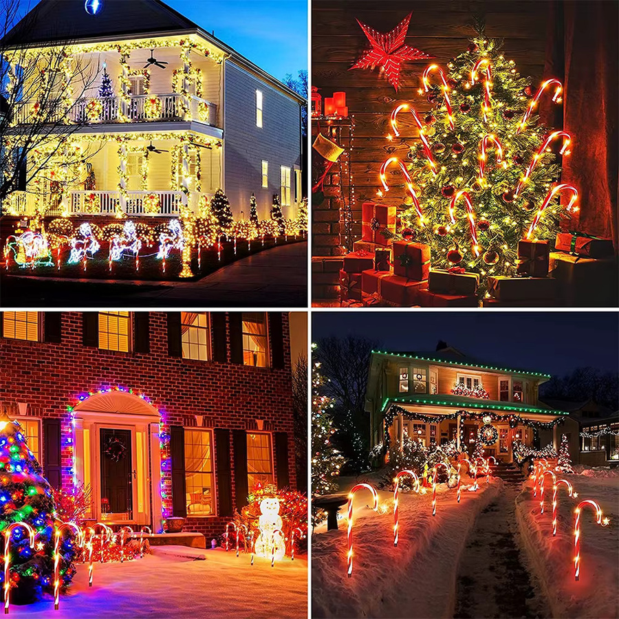 Wasserdichte LED Solar Zuckerstange als dekorative Weihnachtsdekoration für Garten und Außenbereich in Rot und Schwarz - Bild 4