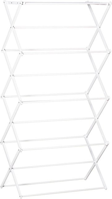 HOMCOM Wäscheständer faltbar, 8-stufig, Metall und Kunststoff, Weiß, B/T/H: 74 x 35 x 144 cm - Bild 1
