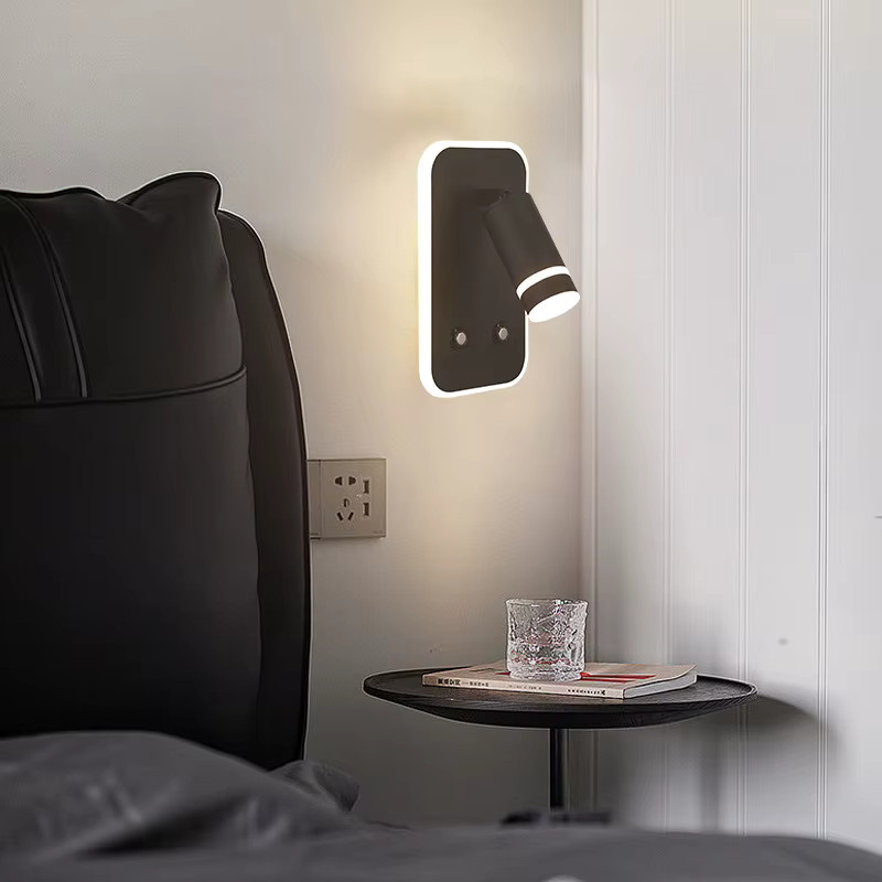 Homocean LED Wandleuchte für Schlafzimmer mit USB-Schnittstelle, dimmbar und verstellbar, Metallgehäuse und Acryl-Lampenschirm in Weiß, warmweißes Licht - Bild 3
