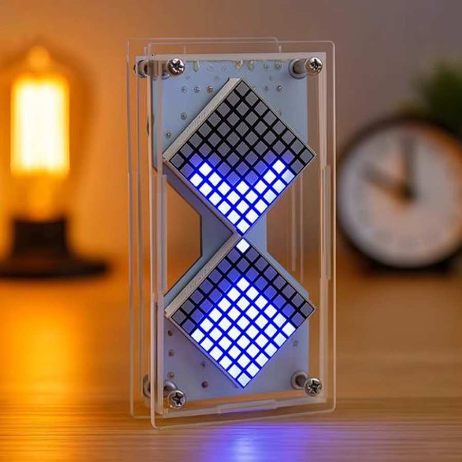 DIY LED Dot Matrix Elektronik-Bausatz mit Schwerkraft-Sensing Sanduhr Timer DC5V in Rot - Bild 2