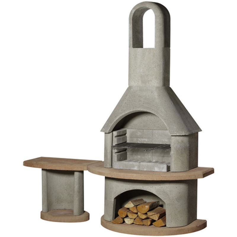 Buschbeck Gartengrillkamin Carmen mit Tisch in Grau-Terrakotta, B/H/T: 180 x 203 x 65 cm - Bild 2