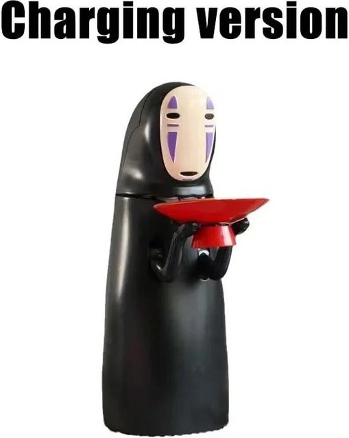 Homtale Sparschwein Gesichtsloser Mann Anime-Figur als Dekorationsmodell in Schwarz, Höhe: 21,0 cm, Breite: 15,0 cm, Tiefe: 8,0 cm - Bild 1