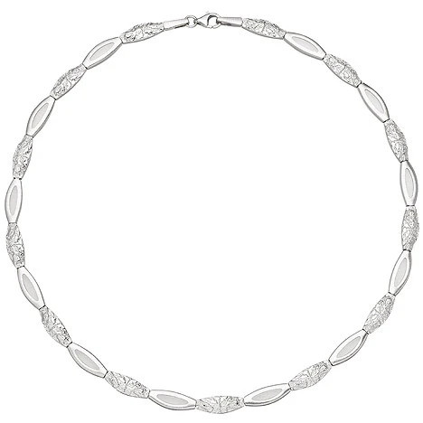 Colfem Collier Halskette 925 Sterling Silber, gehämmert, 45 cm, Unisex - Bild 1