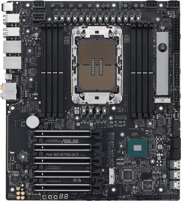 ASUS PRO WS W790-ACE Mainboard mit W790 Chipsatz, LGA4677 Socket, DDR5 Unterstützung, E-ATX Formfaktor, 10 Gigabit LAN und USB-C in Schwarz - Bild 2