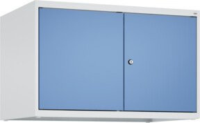 C+P Aufsatzschrank Classic PLUS mit 2 Abteilen und Zylinderschloss, B/T/H: 80 x 50 x 50 cm, Lichtgrau/Fernblau - Bild 1