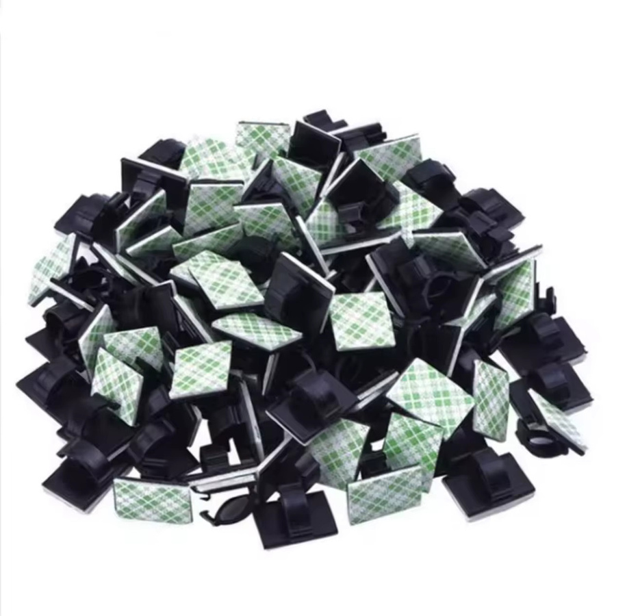 QXNY Selbstklebende Kabelorganizer-Clips in Schwarz für Auto und Schreibtisch - Bild 3