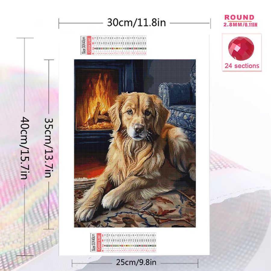 Evershine DIY Diamantmalerei Hund Motiv mit Acryl-Strass-Steinen als Mosaik-Handwerk Set B/H/T: 30 x 20 x 20 cm - Bild 2