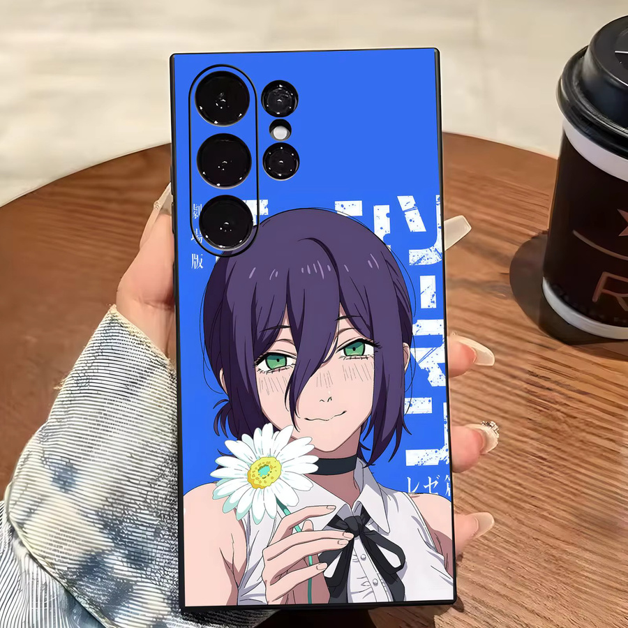 Stoßfeste Handyhülle Chainsaw Man Reze für Samsung Galaxy S26 S25 S24 S23 S22 S21 S20 Ultra und Note20 in Schwarz - Bild 1