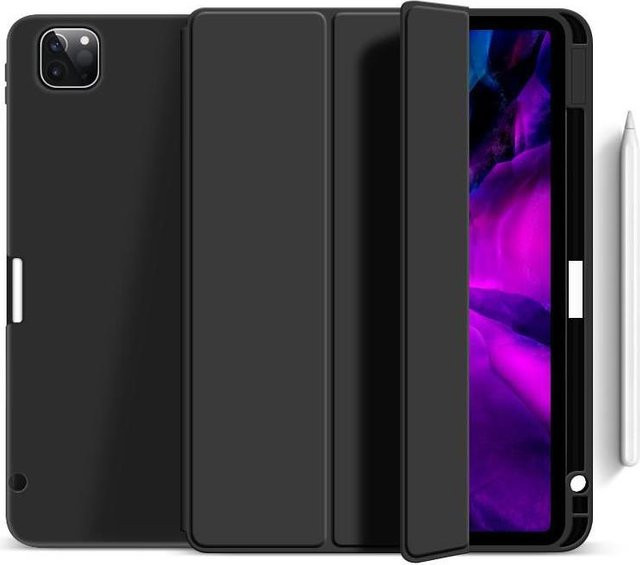 eSTUFF Miami Flip-Hülle für Apple iPad Air 13-inch (M2), Schwarz und Klar, TPU und Kunstleder - Bild 1