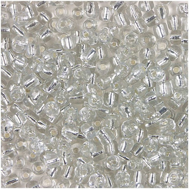 Rico Design Rocailles Perlen aus Glas in Transparent/Silber, 4 mm, 14 g - Bild 1