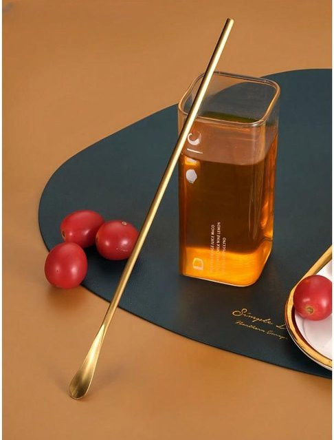 Edelstahl Rührlöffel von The Red Sun in Gold mit langem Griff für Kaffee, Dessert oder Milchtee - Bild 1