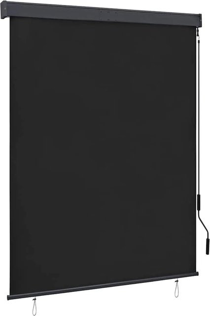 vidaXL Außenrollo Anthrazit mit Semi-Cassette aus Polyester, B: 140 cm, H: 250 cm - Bild 1