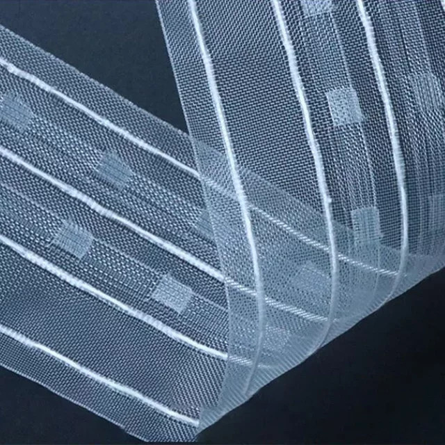 Transparentes Gardinenstangen-Taschenband aus Nylon für feste Vorhangfalten, 10/20 Meter - Bild 1