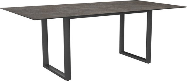 Stern Kufentisch aus Aluminium in Graphit mit Silverstar 2.0 Dekor Stone Tischplatte, B/T: 200 x 100 cm - Bild 1