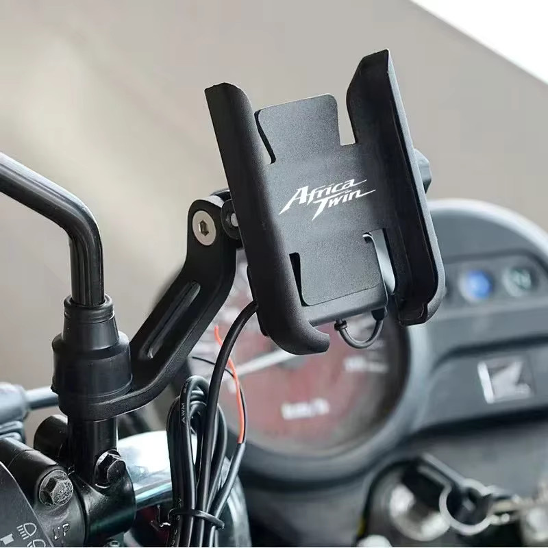 Motorrad Lenker Handyhalterung und GPS-Ständer für Honda Africa Twin CRF1000L und CRF1100 in Schwarz - Bild 3