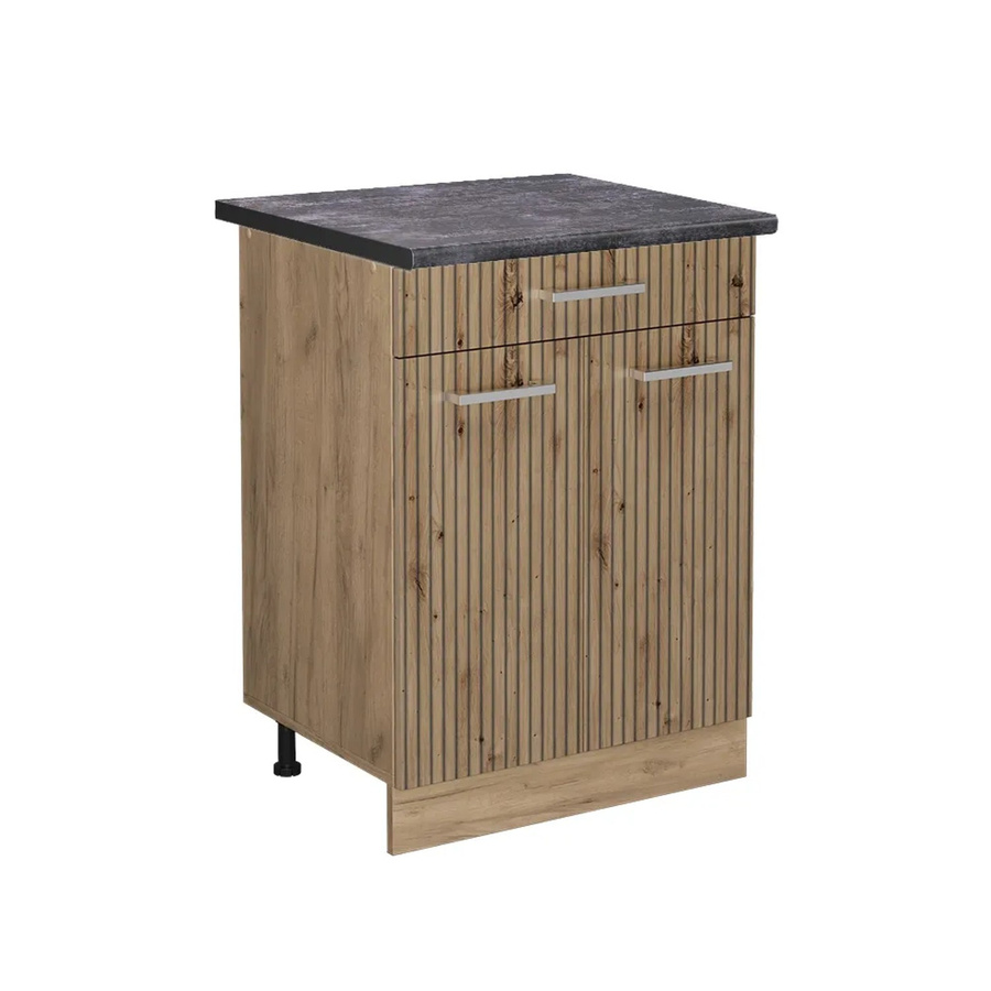 Vicco Küchenunterschrank R-Line Artisan-Eiche und Goldkraft Eiche mit Schublade und Türen, Anthrazit, B: 60 cm, H: 81,6 cm, T: 60 cm - Bild 2