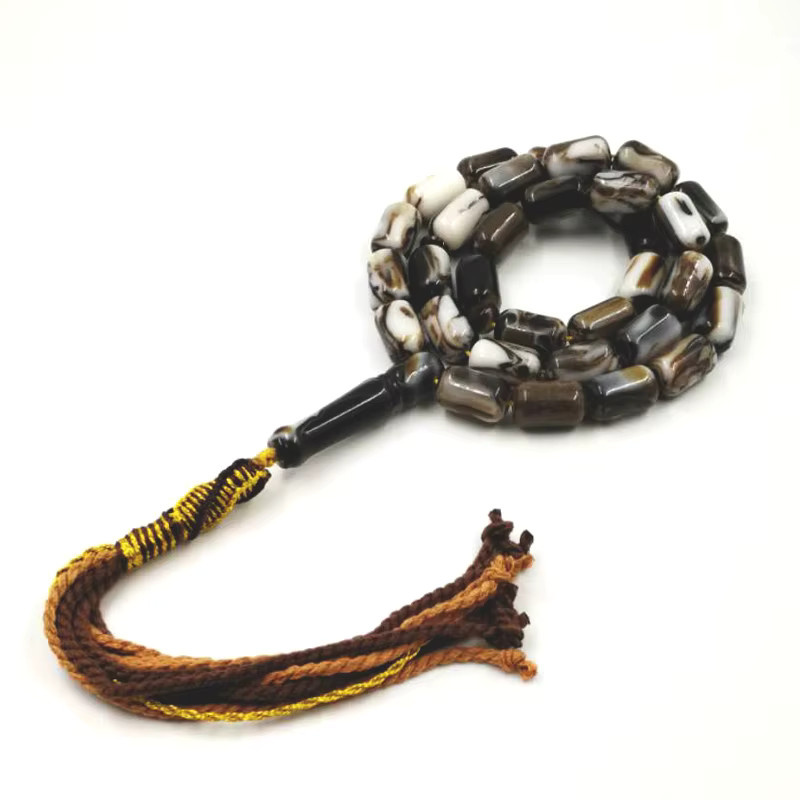 ALBASHAN Tasbih, schwarzes Kunstharz, 33 Gebetsperlen, Unisex - Bild 3
