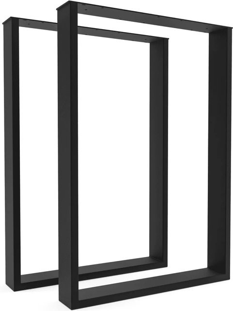 HEVVA Tischbeine BASEL 2er Set Schwarz Matt Metall mit Schlittengestell Tiefe: 50 cm, Höhe: 72 cm - Bild 1