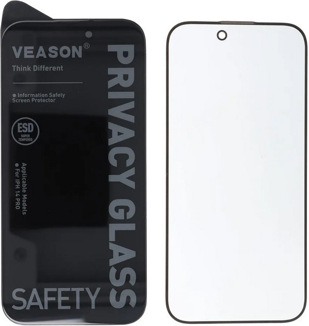 Veason Privacy-Schutzfolie aus gehärtetem Glas für Apple iPhone 16, transparent, 6D Full Glue - Bild 1