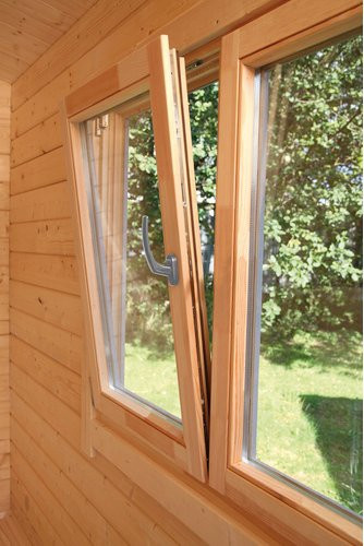 Wolff Finnhaus Doppelfenster für Gartenhäuser aus Holz in Braun, B x H: 129 x 99,6 cm mit Isolierglas - Bild 1