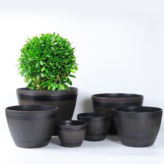 Liruikang Blumentopf mit integriertem Drainagesystem in Braun im rustikalen Stil aus Harz - Bild 9