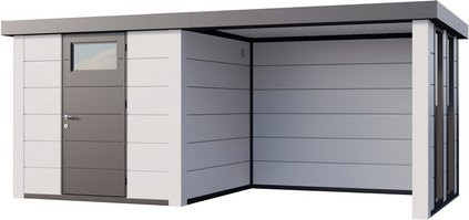Telluria Gerätehaus Classico 2424 Lounge S Rechts mit Fenster in Weiß, B/H/T: 522 x 238 x 242 cm - Bild 1