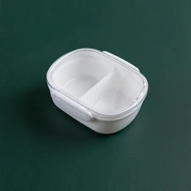 Mikrowellenfeste Mehrzweck-Lunchbox aus Kunststoff in Weiß, auslaufsichere Bento-Box zur Aufbewahrung von Lebensmitteln und Obst - Bild 1