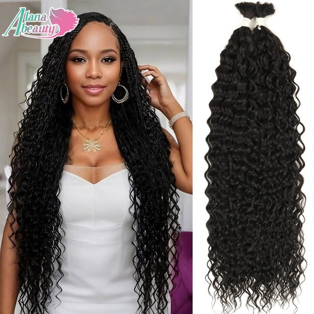 Alana beauty Synthetisches Flechthaar, Kinky Curly, Tiefe Welle, 2 Stück, 100g - Bild 1