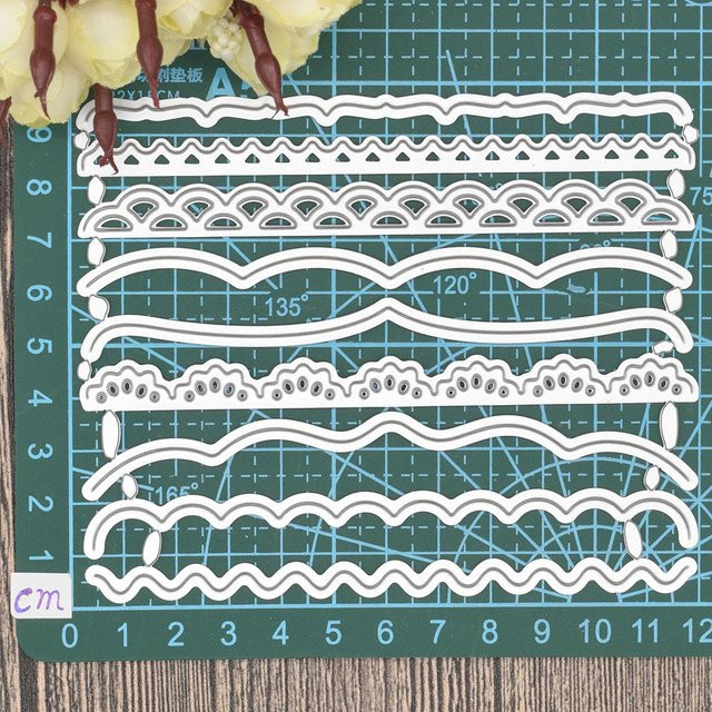 Metall-Schneideschablone mit Blumen-Wellen-Motiv für DIY Scrapbooking und Fotoalbum-Dekoration - Bild 1