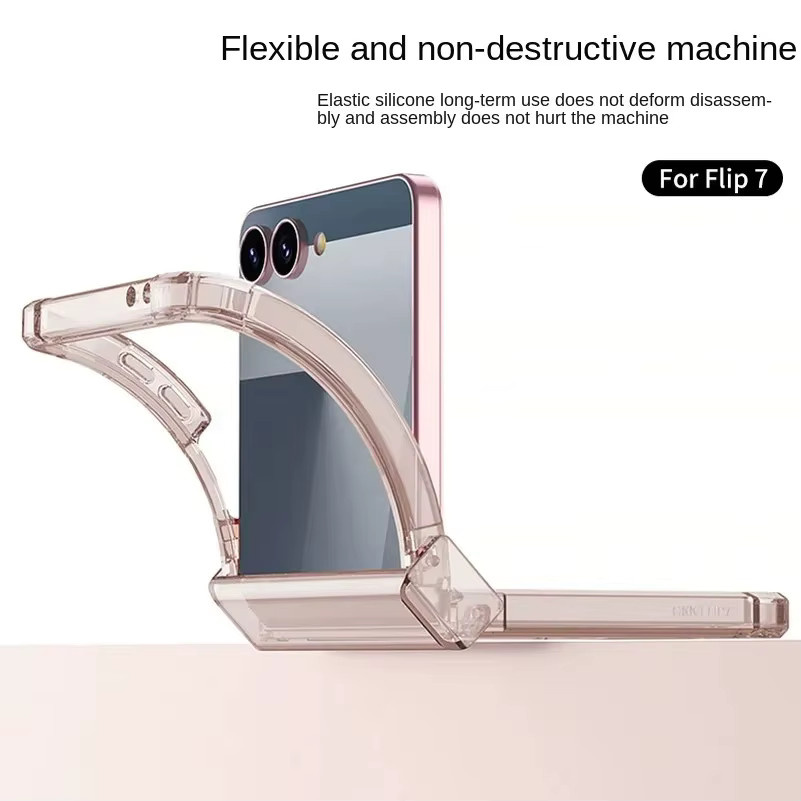 Transparente Anti-Drop All-Inclusive Handyhülle mit Scharnier für Samsung Galaxy Z Flip 7, Z Flip 7 FE, Z Flip 6 und Z Flip 5, stoßfeste Rückseite - Bild 3