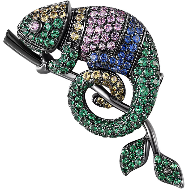 SANTUZZA Brosche, 925 Silber, bunter Edelstein, Damen - Bild 1