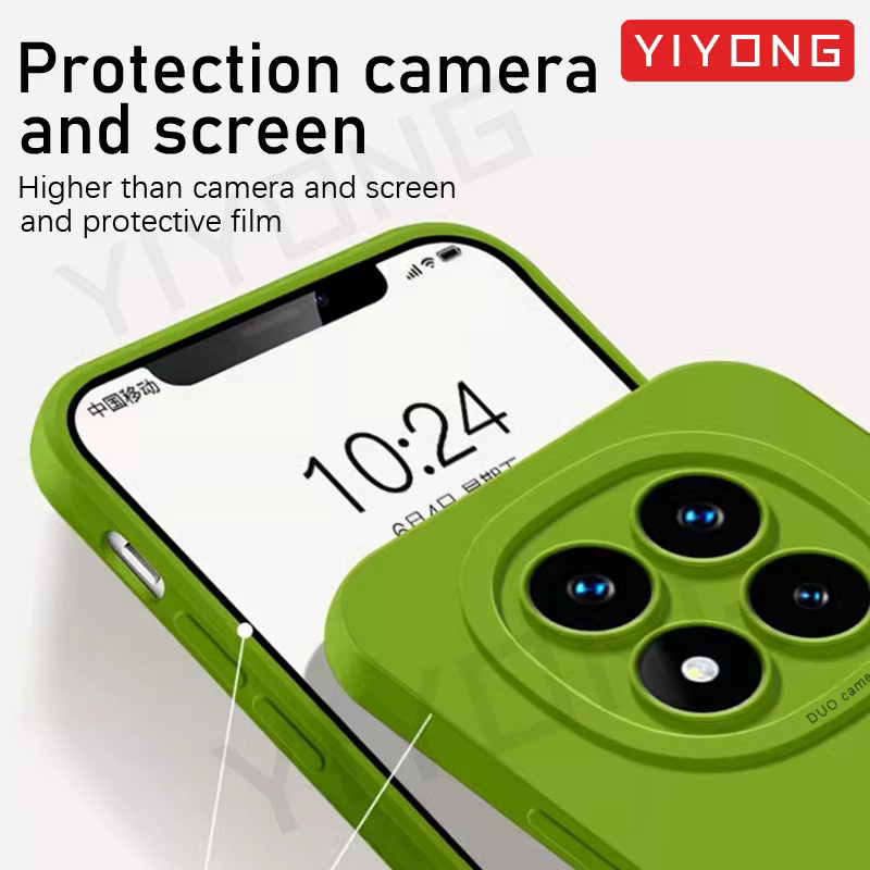 YIYONG Flüssigsilikon Schutzhülle für Xiaomi Redmi Note 15 Pro, Redmi Note 15 und Redmi Note 14 Pro Plus in Schwarz und Grün - Bild 3