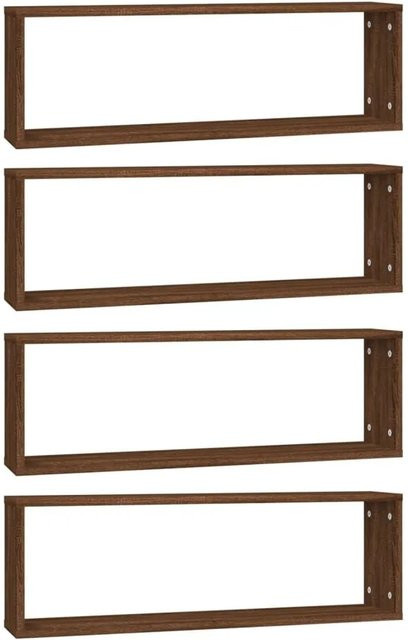 vidaXL Wandregale 4er Set aus Holzwerkstoff in Eiche Braun, B/T/H: 80 x 15 x 26,5 cm - Bild 1