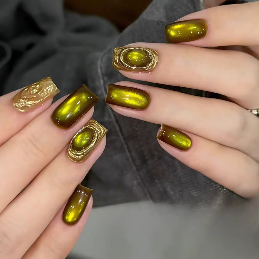 SHAKA Gel-Nagellack, senfgrün, schimmernd - Bild 4