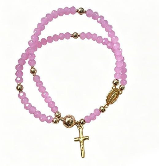 Kiva Rosenkranzarmband Messing, violett, Unisex - Bild 1