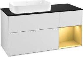 V&B Waschtischunterschrank Finion mit Wandbeleuchtung, Farbe: Weiß, Breite: 120 cm, Tiefe: 50,1 cm, Höhe: 50,1 cm - Bild 1