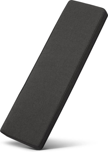 Beautissu Outdoor Bankauflage Calme BK in Graphitgrau, B/T/H: 120 x 50 x 5 cm, wetterfest und wasserabweisend - Bild 1