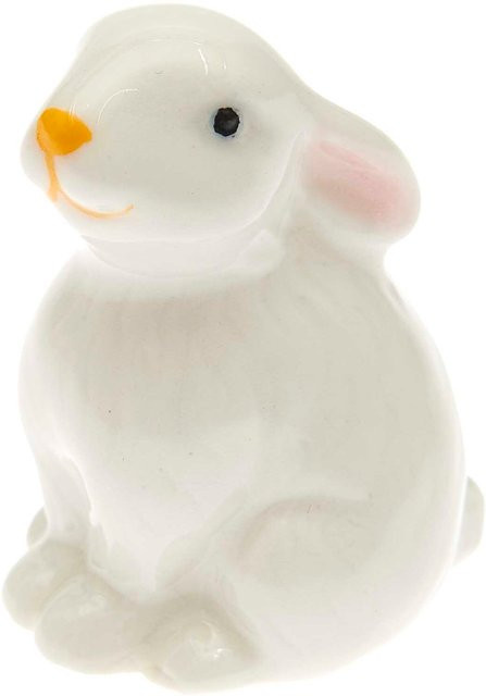 Rico Design Porzellan Hase sitzend weiß B/T/H: 4,2 x 2,5 x 5,0 cm - Bild 1