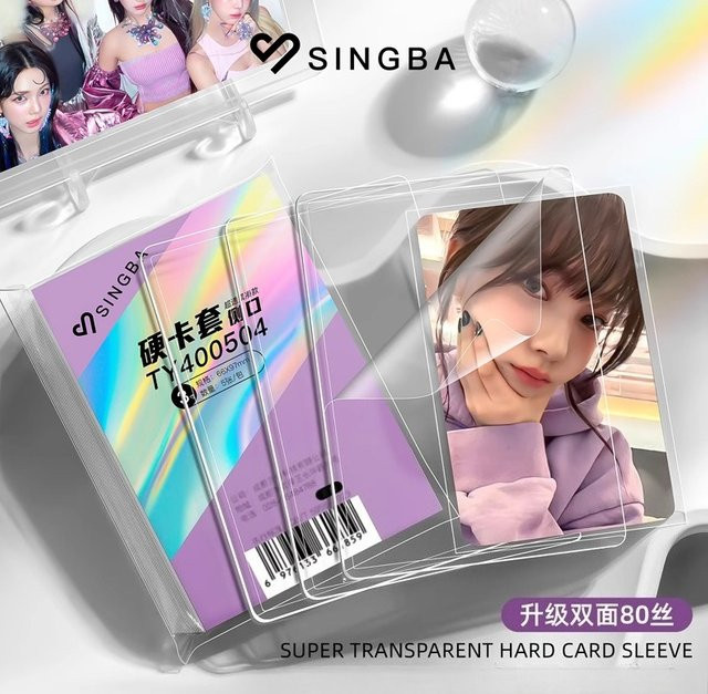 SINGBA Premium 3-Zoll-Hartkartenhüllen in Transparent, ultraklarer Schutz für Polaroid-Fotos und kleine Karten, Breite: 7,62 cm - Bild 1