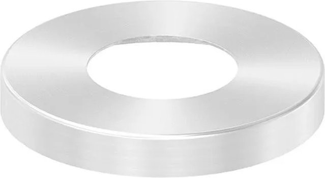 FeNau Abdeckrosette aus Edelstahl in Silber gebürstet für Rundrohr Ø 48,3 mm, Durchmesser: 105 mm, Höhe: 15 mm - Bild 1
