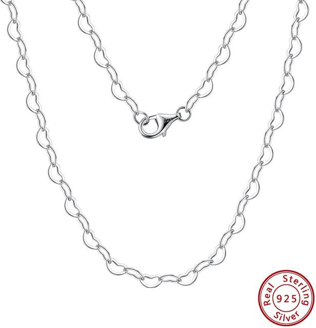 Allbestart Halskette 925 Silber, Herzform, 40 cm, Unisex - Bild 1