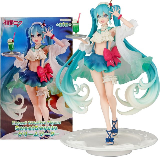 Bandai Hatsune Miku Figur, Süße Süßigkeiten Melone Soda Float, Action Figur, 18cm - Bild 1