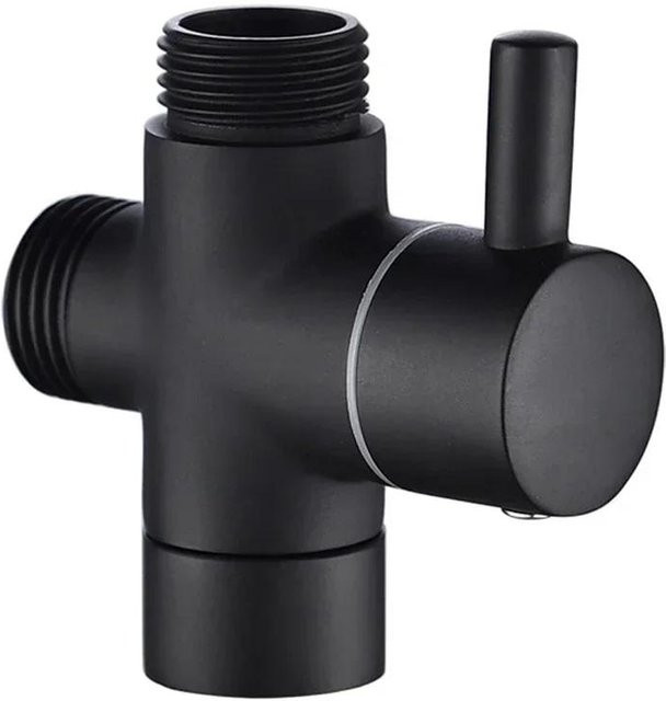 Sage Style 3-Wege Messing Umstellventil T-Adapter Konverter in Matt Schwarz für Duschwasserhahn und Badezimmer Armaturen G1/2 Zoll - Bild 1