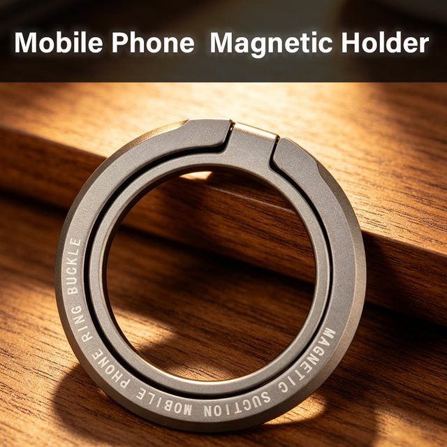 QGhappy Magnetischer Telefonständer für MagSafe mit 360 Grad Drehung und Metall-Fingerringhalter in Grau - Bild 1