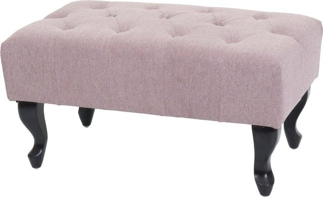 MCW Ottomane Chesterfield Oxford Sitzhocker in Hellrosa mit Rautenmuster aus wasserabweisendem Textilstoff, B/T/H: 77 x 39 x 47 cm - Bild 1