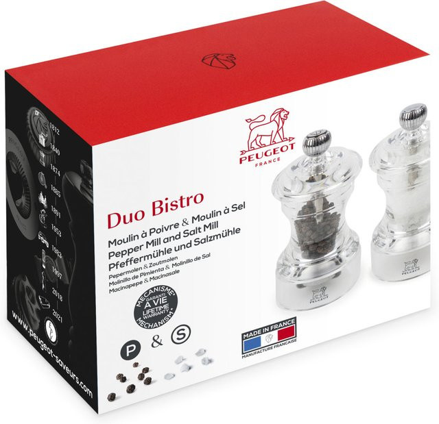 Peugeot Bistro Salz- und Pfeffermühle Duo aus Acryl, transparent, Höhe: 10 cm - Bild 1
