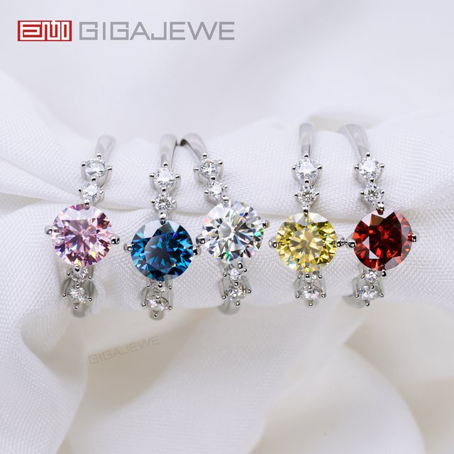 GIGAJEWE Silberring, 925 Silber, Moissanit, 1,0ct, Damen - Bild 1