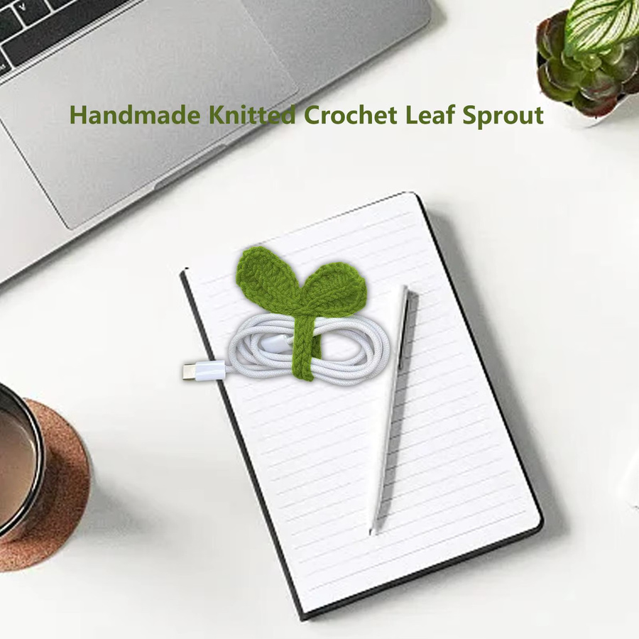 Handgefertigtes Häkel-Lesezeichen in Form eines grünen Blattes für DIY-Handwerksprojekte - Bild 4